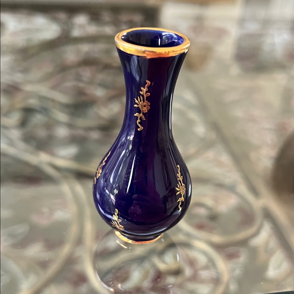 Limoges Deep Blue art with Gold Accents